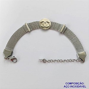 PULSEIRA EM AÇO INOXIDÁVEL -  PULSEIRA ESTILO CINTO COM SÍMBOLO - (CX.37)  TAMANHO 15CM  - FECHO LAGOSTA + EXTENSOR - COMPOSIÇÃO: AÇO INOXIDÁVEL -  AÇO1994