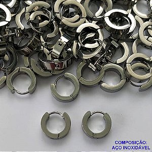 BRINCO EM AÇO INOXIDÁVEL - BRINCO ARGOLA DE PRESSÃO 9MM - (CX.120)  COMPOSIÇÃO: AÇO INOXIDÁVEL -  AÇO1998