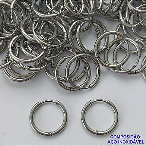 BRINCO EM AÇO INOXIDÁVEL - BRINCO ARGOLA DE PRESSÃO 14MM - (CX.120) COMPOSIÇÃO: AÇO INOXIDÁVEL -  AÇO2000