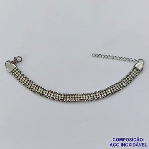 PULSEIRA EM AÇO INOXIDÁVEL - (CX.126)  PULSEIRA COM STRASS LARGURA - 6MM E FECHO LAGOSTA + EXTENSOR  - TAMANHO: 14CM - COMPOSIÇÃO: AÇO INOXIDÁVEL - AÇO2035