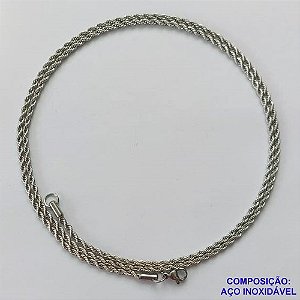 CORRENTE EM AÇO INOXIDAVEL -  (CX.126) CORDÃO BAIANO LARGURA 1,5MM - TAMANHO: 70CM - FECHO LAGOSTA - AÇO2045