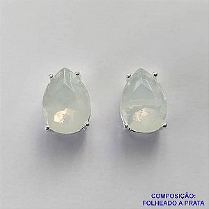 BRINCO FOLHEADA A PRATA COM 50 MILÉSIMOS + VERNIZ DIAMOND - BRINCO DE PINO BASE ALTA FUSÃO BRANCO 10X14MM PRA458