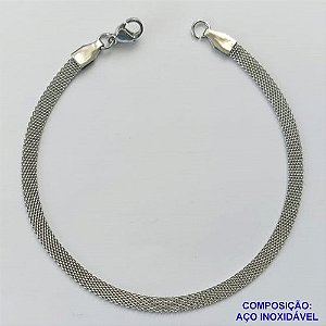 PULSEIRA EM AÇO INOXIDÁVEL ESTILO CINTA FLEXÍVEL - (CX.55)   TAMANHO 19CM - - FECHO LAGOSTA - COMPOSIÇÃO: AÇO INOXIDÁVEL -  AÇO2052