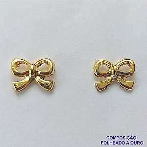 BRINCO FOLHEADO A OURO - BANHADO COM 5 MILÉSIMOS + VERNIZ DIAMOND(BRD9012) -  BRINCO DE PINO LAÇO 9MM - OURO330