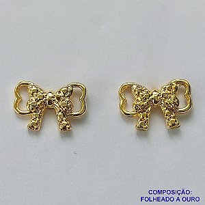 BRINCO FOLHEADO A OURO - BANHADO COM 5 MILÉSIMOS + VERNIZ DIAMOND(BRD9017) -  BRINCO DE PINO LAÇO 12MM - OURO331