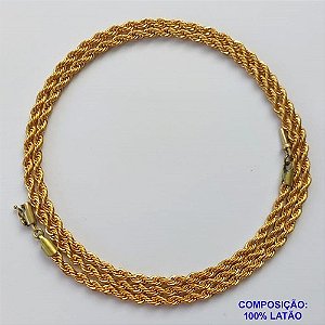 CORRENTE NO BRUTO PRONTO PARA O BANHO(CX127) -  CORDÃO BAIANO - LARGURA 3MM - TAMANHO 60CM -  FECHO CANHÃO - PESO TOTAL 33,1GR - BRU15077