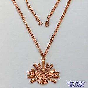 GARGANTILHA NO BRUTO PRONTO PARA O BANHO(CX127) - GARGANTILHA COM CORRENTE 60CM - PINGENTE ESPÍRITO SANTO 42X35MM - PESO TOTAL 26,1GR - BRU15091