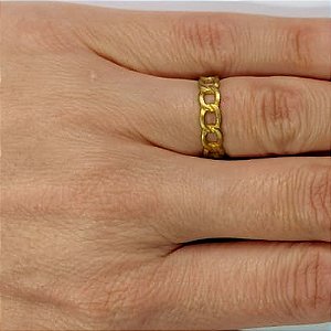 ANEL NO BRUTO PRONTO PARA O BANHO - (CX.130)  ANEL COM ELOS - PESO MÉDIO 1,8GR - COMPOSIÇÃO: 100% LATÃO - ANEL000484