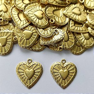 ACESSÓRIO NO BRUTO PRONTO PARA O BANHOCX132) - (5581) PINGENTE CORAÇÃO 17MM COM UMA ARGOLINHA - PESO 1,3GR - COMPOSIÇÃO: 100% LATÃO (PEÇA VENDIDA POR UNIDADE) - BRU0003092