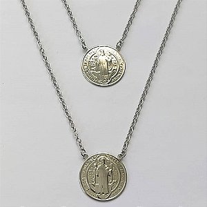 ESCAPULÁRIO EM AÇO INOXIDÁVEL -  ESCAPULÁRIO (AÇO03C) - (CX.75)  SÃO BENTO 19MM - TAMANHO: 70CM - COMPOSIÇÃO: AÇO INOXIDÁVEL - AÇO2098