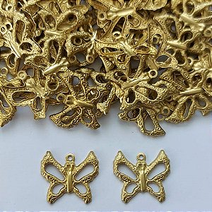 ACESSÓRIO NO BRUTO PRONTO PARA O BANHO - (E1407) PINGENTE BORBOLETA VAZADA 14MM COM UMA ARGOLINHA - PESO 0,4GR - COMPOSIÇÃO: 100% LATÃO (PEÇA VENDIDA POR UNIDADE) - BRU0003095