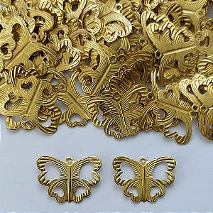 ACESSÓRIO NO BRUTO PRONTO PARA O BANHO(CX02) - (E3358) PINGENTE BORBOLETA VAZADA 19MM COM UMA ARGOLINHA - PESO 0,5GR - COMPOSIÇÃO: 100% LATÃO (PEÇA VENDIDA POR UNIDADE) - BRU0003096