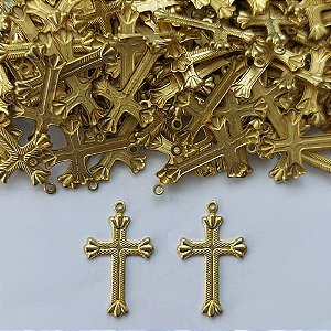 ACESSÓRIO NO BRUTO PRONTO PARA O BANHO(CX02) - (E2234) PINGENTE CRUCIFIXO 20MM COM UMA ARGOLINHA - PESO 0,4GR - COMPOSIÇÃO: 100% LATÃO (PEÇA VENDIDA POR UNIDADE) - BRU0003097