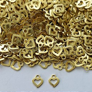 ACESSÓRIO NO BRUTO PRONTO PARA O BANHO - (E3096) TERMINAL DE EXTENSOR CORAÇÃO VAZADO 5MM COM UM FURO - PESO 0,5GR - COMPOSIÇÃO: 100% LATÃO (PEÇA VENDIDA POR UNIDADE) - BRU0003100