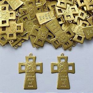 ACESSÓRIO NO BRUTO PRONTO PARA O BANHO - (3.1032) CRUCIFIXO JESUS DETALHE VAZADO 27X37MM - PESO TOTAL 2,3GR - BRU0003103