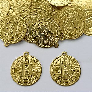 ACESSÓRIO NO BRUTO PRONTO PARA O BANHO - (3.2156A1) SÍMBOLO BITCOIN 20MM - PESO TOTAL 1,2GR - BRU0003104