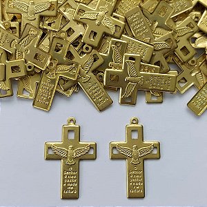 ACESSÓRIO NO BRUTO PRONTO PARA O BANHO - (3.1003) CRUCIFIXO ESPÍRITO SANTO DETALHE VAZADO 20X29MM - PESO TOTAL 1,4GR - BRU15288