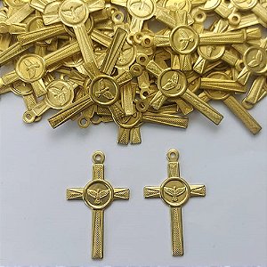 ACESSÓRIO NO BRUTO PRONTO PARA O BANHO - (3.2392A1) CRUCIFIXO ESPÍRITO SANTO 16X24MM - PESO TOTAL 0,6GR - BRU15290