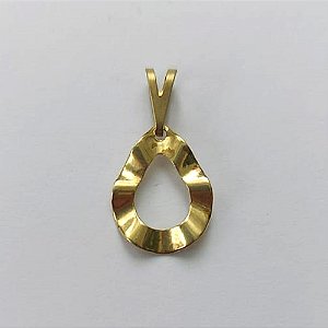 PINGENTE NO BRUTO PRONTO PARA O BANHO - (E1957) PINGENTE GOTA VAZADA MARTELADA 13MM - PESO: 0,4GR - COMPOSIÇÃO: 100% LATÃO - BRU15326