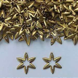 ACESSÓRIO NO BRUTO PRONTO PARA O BANHO - (E496) ESTRELA VAZADA 16MM - PESO TOTAL 0,3GR - BRU0003105