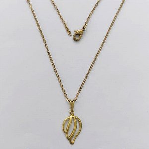 GARGANTILHA NO BRUTO PRONTA PARA O BANHO - (V3202) GARGANTILHA COM CORRENTE CADEADO 45CM E PINGENTE ASA VAZADA 19MM - PESO: 1,4GR - COMPOSIÇÃO: 100% LATÃO - BRU15444