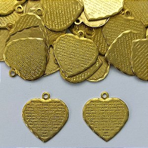 ACESSÓRIO NO BRUTO PRONTO PARA O BANHO - (3.1509) CORAÇÃO COM ORAÇÃO PAI NOSSO 20MM - PESO TOTAL 1,1GR - COMPOSIÇÃO: 100% LATÃO - (VENDIDO POR UNIDADE) - BRU0003117