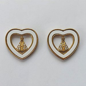 BRINCO NO BRUTO PRONTO PARA O BANHO - BRINCO DE PINO CORAÇÃO COM NOSSA SRA APARECIDA CRAVEJADA EM MICROS ZIRCÔNIAS CRISTAIS 19MM - (NÃO ACOMPANHA COLA PARA FIXAÇÃO DO ARO BRANCO) COMPOSIÇÃO: LATÃO / ZIRCÔNIA - PESO TOTAL 3,8GR - BRU15480