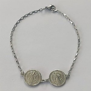 PULSEIRA EM AÇO INOXIDÁVEL(CX95) (ACO1012) - PULSEIRA SÃO BENTO 12MM TAMANHO 18CM - FECHO LAGOSTA - COMPOSIÇÃO: AÇO INOXIDÁVEL - AÇO2125