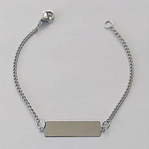 PULSEIRA EM AÇO INOXIDÁVEL(CX95) (ACO01) - PULSEIRA CHAPINHA LISA 27MM TAMANHO 14CM - LARGURA 6MM - FECHO LAGOSTA - COMPOSIÇÃO: AÇO INOXIDÁVEL - AÇO2128
