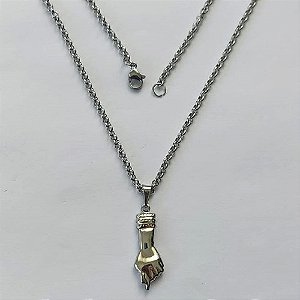 GARGANTILHA EM AÇO INOXIDÁVEL (CX69)-  GARGANTILHA COM CORRENTE( BCL33) 50CM E PINGENTE FIGA 8MM - COMPOSIÇÃO: AÇO INOXIDÁVEL - AÇO2140