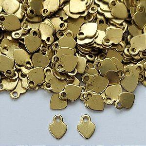 ACESSÓRIO NO BRUTO PRONTO PARA O BANHO - (V1264) TERMINAL DE EXTENSOR CORAÇÃO 5MM COM UM FURO - PESO 0,2GR - COMPOSIÇÃO: 100% LATÃO (PEÇA VENDIDA POR UNIDADE) BRU0003145