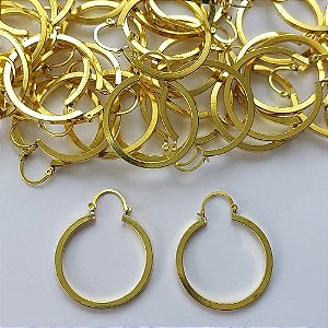 BRINCO NO BRUTO PRONTO PARA O BANHO(CX37) - BRINCO ARGOLA  - TAMANHO: 28MM - PESO TOTAL 5,4GR - COMPOSIÇÃO: LATÃO - BRU15561