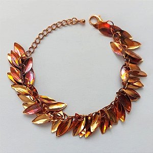 PULSEIRA NO BRUTO PRONTO PARA O BANHO (CX31) - PULSEIRA ESTILO FOLHAS LISAS   - TAMANHO 15CM + EXTENSOR  - PESO: 16,4GR - BRU15566