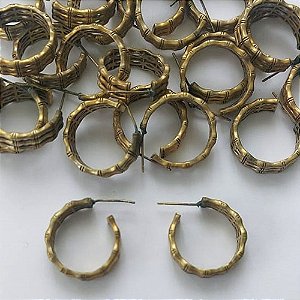 BRINCO NO BRUTO PRONTO PARA O BANHO  (CX 66) - BRINCO DE ARGOLA TRIPLA 21MM - LARGURA 5MM - PESO TOTAL 6,4GR - BRU15569