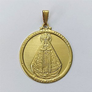 PINGENTE NO BRUTO PRONTO PARA O BANHO - (3.1290) PINGENTE REDONDO NOSSA SRA APARECIDA 38MM - PESO: 5,2GR - COMPOSIÇÃO: 100% LATÃO - BRU15606
