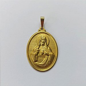 PINGENTE NO BRUTO PRONTO PARA O BANHO - (E1789) PINGENTE OVAL JESUS 35MM - PESO: 2,2GR - COMPOSIÇÃO: 100% LATÃO - BRU15611