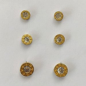 BRINCO NO BRUTO PRONTO PARA O BANHO -  (CX.120) TRIO DE BRINCO REDONDO COM ZIRCÔNIA - TAMANHOS: 5/6/7MM - COMPOSIÇÃO: LATÃO / ZIRCÔNIA - PESO TOTAL 1,8GR - BRU15654