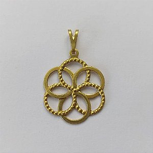 PINGENTE NO BRUTO PRONTO PARA O BANHO - (E3068) PINGENTE FLOR CIRCULOS VAZADOS 19MM - PESO: 0,4GR - COMPOSIÇÃO: 100% LATÃO - BRU15659