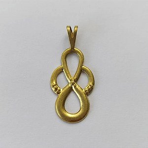 PINGENTE NO BRUTO PRONTO PARA O BANHO - (V2674) PINGENTE INFINITO COM ALÇAS 22MM - PESO: 0,5GR - COMPOSIÇÃO: 100% LATÃO - BRU15662