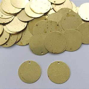 ACESSÓRIO NO BRUTO PRONTO PARA O BANHO - (V846) PLAQUINHA REDONDA LISA PARA GRAVAÇÃO 17MM COM UM FURO - PESO 0,8GR (VENDIDO POR UNIDADE) - BRU0003164