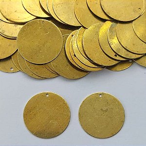 ACESSÓRIO NO BRUTO PRONTO PARA O BANHO - (V1318) PLAQUINHA REDONDA LISA PARA GRAVAÇÃO 20MM COM UM FURO - PESO 1,1GR (VENDIDO POR UNIDADE) - BRU0003165