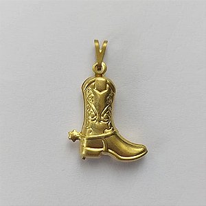 PINGENTE NO BRUTO PRONTO PARA O BANHO - (643) PINGENTE BOTA COWBOY 22MM - PESO: 1,7GR - COMPOSIÇÃO: 100% LATÃO - BR15850