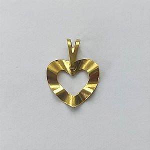 PINGENTE NO BRUTO PRONTO PARA O BANHO - (E1984) PINGENTE CORAÇÃO MARTELADO VAZADO 11MM - PESO: 0,3GR - COMPOSIÇÃO: 100% LATÃO - BRU15855