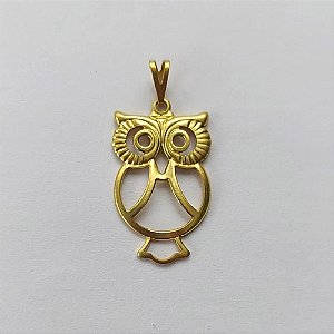 PINGENTE NO BRUTO PRONTO PARA O BANHO - (2125) PINGENTE CORUJA VAZADA 27MM - PESO: 1,2GR - COMPOSIÇÃO: 100% LATÃO - BRU15864