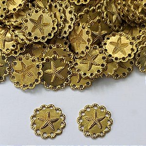 ACESSÓRIO NO BRUTO PRONTO PARA O BANHO - (3.1879) (CX.105) MEDALHA ESTRELA DO MAR 12MM - PESO 0,3GR - COMPOSIÇÃO: 100% LATÃO (PEÇA VENDIDA POR UNIDADE) - BRU0003204