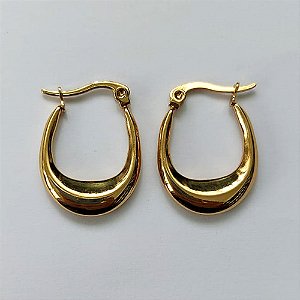 BRINCO EM AÇO INOXIDÁVEL - BRINCO ARGOLA DOURADA 18MM - (CX.137) COMPOSIÇÃO: AÇO INOXIDÁVEL - AÇO2143