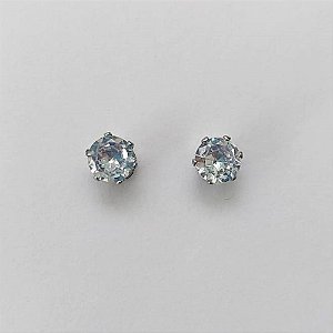 BRINCO EM AÇO INOXIDÁVEL - (CX.137) BRINCO DE PINO COM ZIRCÔNIA 6MM - COMPOSIÇÃO: AÇO INOXIDÁVEL - AÇO2150