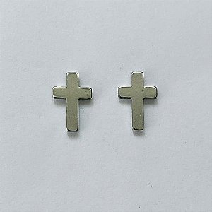 BRINCO EM AÇO INOXIDÁVEL - (CX.137) BRINCO DE PINO COM CRUCIFIXO 12MM - COMPOSIÇÃO: AÇO INOXIDÁVEL - AÇO2156