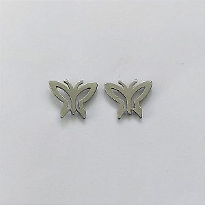 BRINCO EM AÇO INOXIDÁVEL - (CX.137) BRINCO DE PINO COM BORBOLETA 9MM - COMPOSIÇÃO: AÇO INOXIDÁVEL - AÇO2158