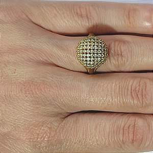 ANEL NO BRUTO PRONTO PARA O BANHO - (CX.111) ANEL CRAVEJADO COM MICROS ZIRCÔNIAS - PESO MÉDIO 4,3GR - COMPOSIÇÃO: LATÃO / ZIRCÔNIA - ANEL000509